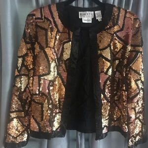 Sequins and Beaded 100% Silk Cocktail Jacket